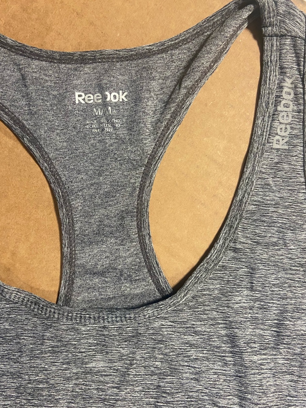 Reebok Heathered Charcoal Racerback Tank Top - Picture 4 of 4
